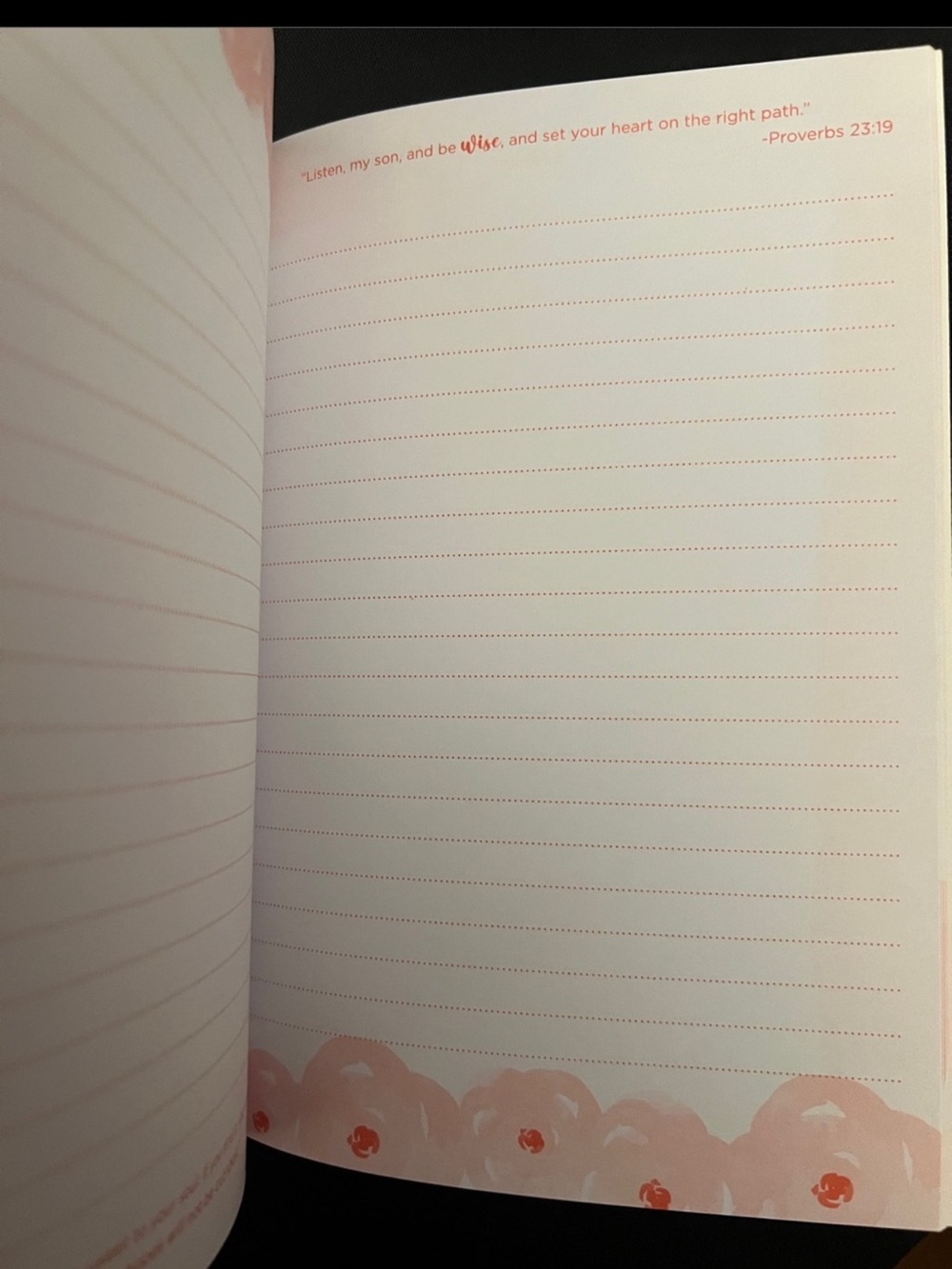 WISDOM Inspirational Journal - Red Flower Garden Print - Picture 2 of 4